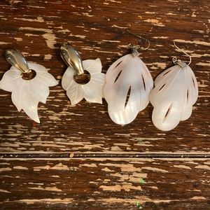 2prs shell earrings pierced